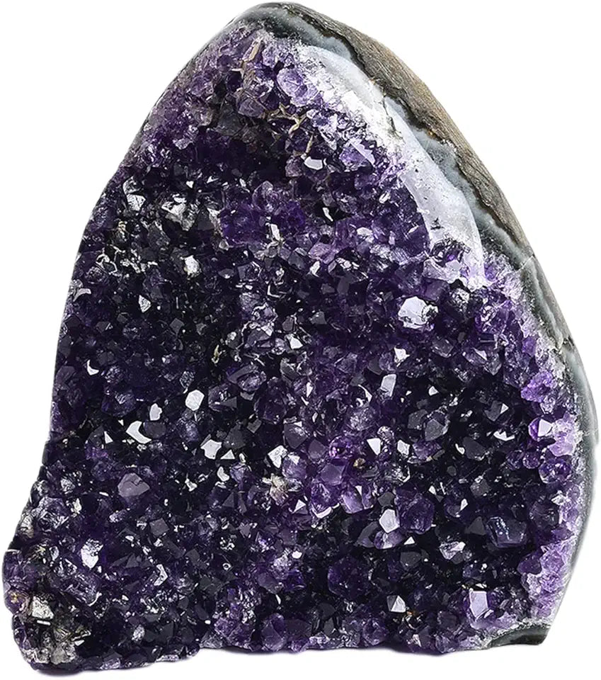 Natural Deep Purple Uruguay Amethyst Crystal Cluster Raw Geode Mineral Specimen L155