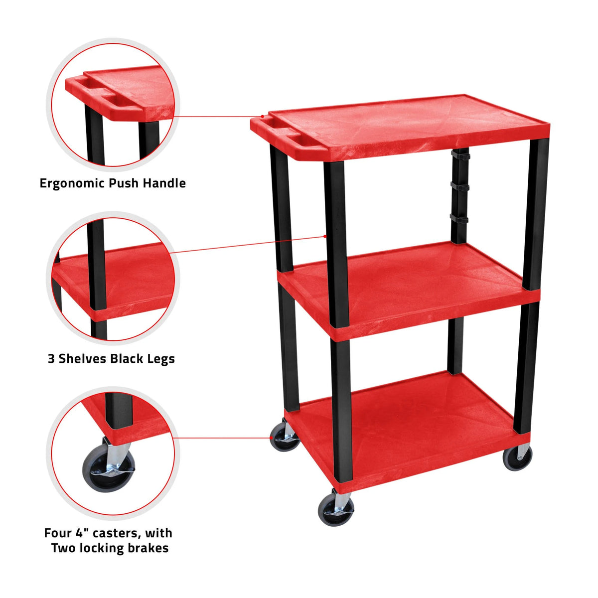 Tuffy Cart 3 Shelves Black O287