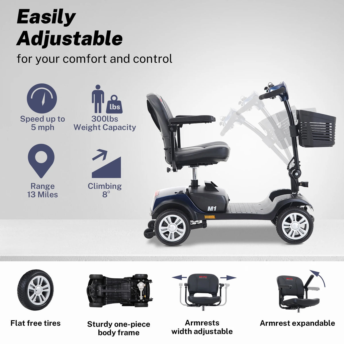 Blue 4 Wheel Mobility Scooter Z456483