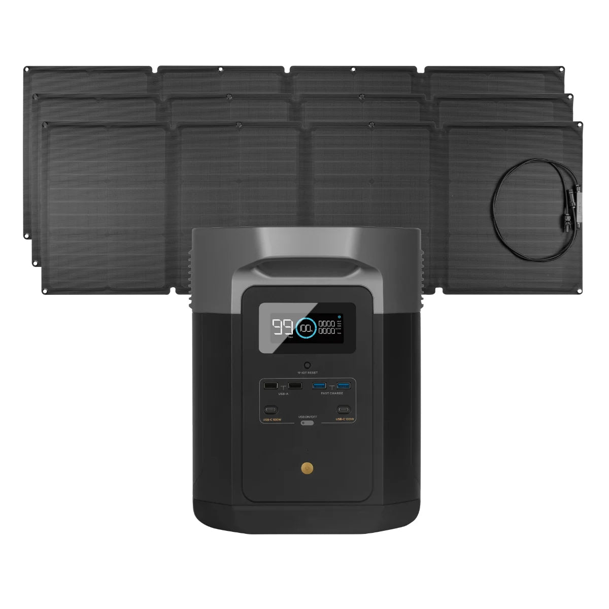 Portable Power Station and 3 x Portable Solar Panel F510718