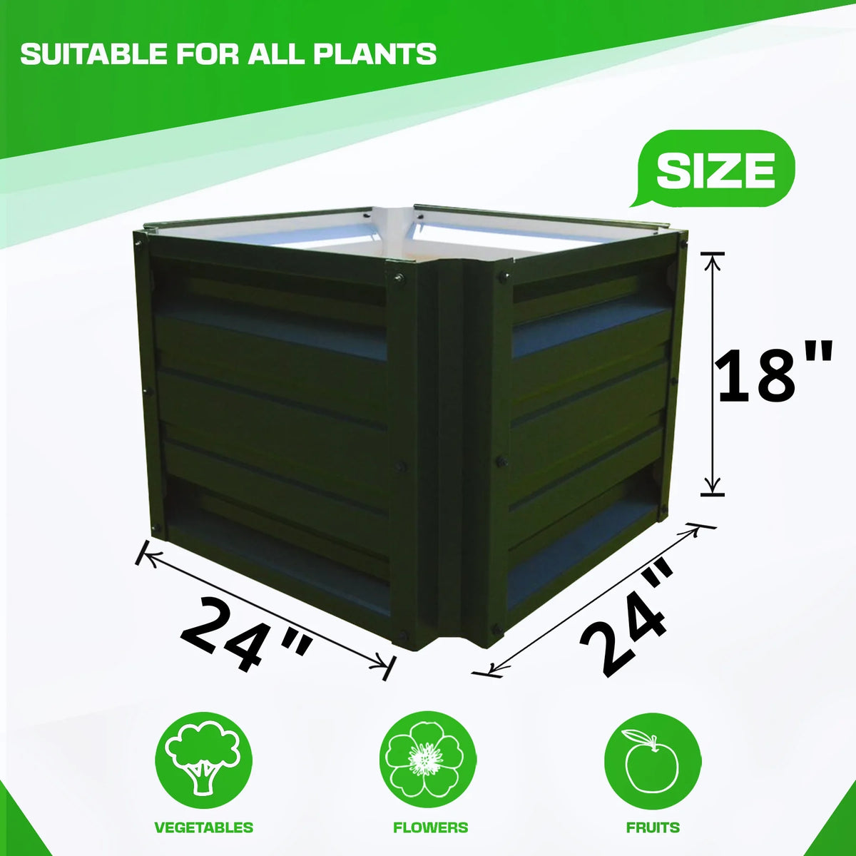 2 x 2 Metal Planter Box Galvalume Steel 24 x 24" C713977