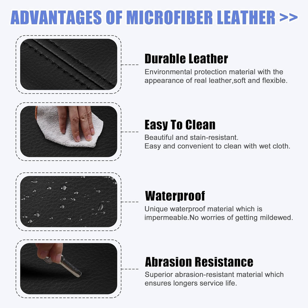 Black Microfiber Leather Center Console Lid Armrest Cover J79791