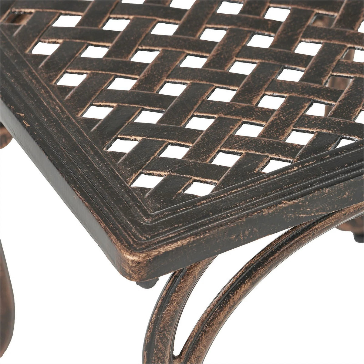 Shiny Copper Aluminum Side Tables Set of 2 I805