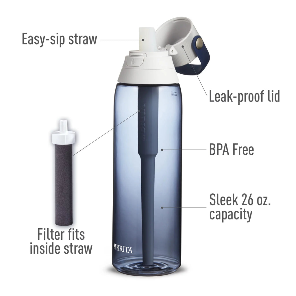 26oz Leak Proof Filtered Water Bottle with Straw U5109