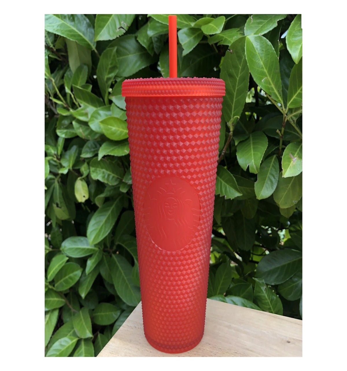 Red Studded Tumbler with Straw O6003