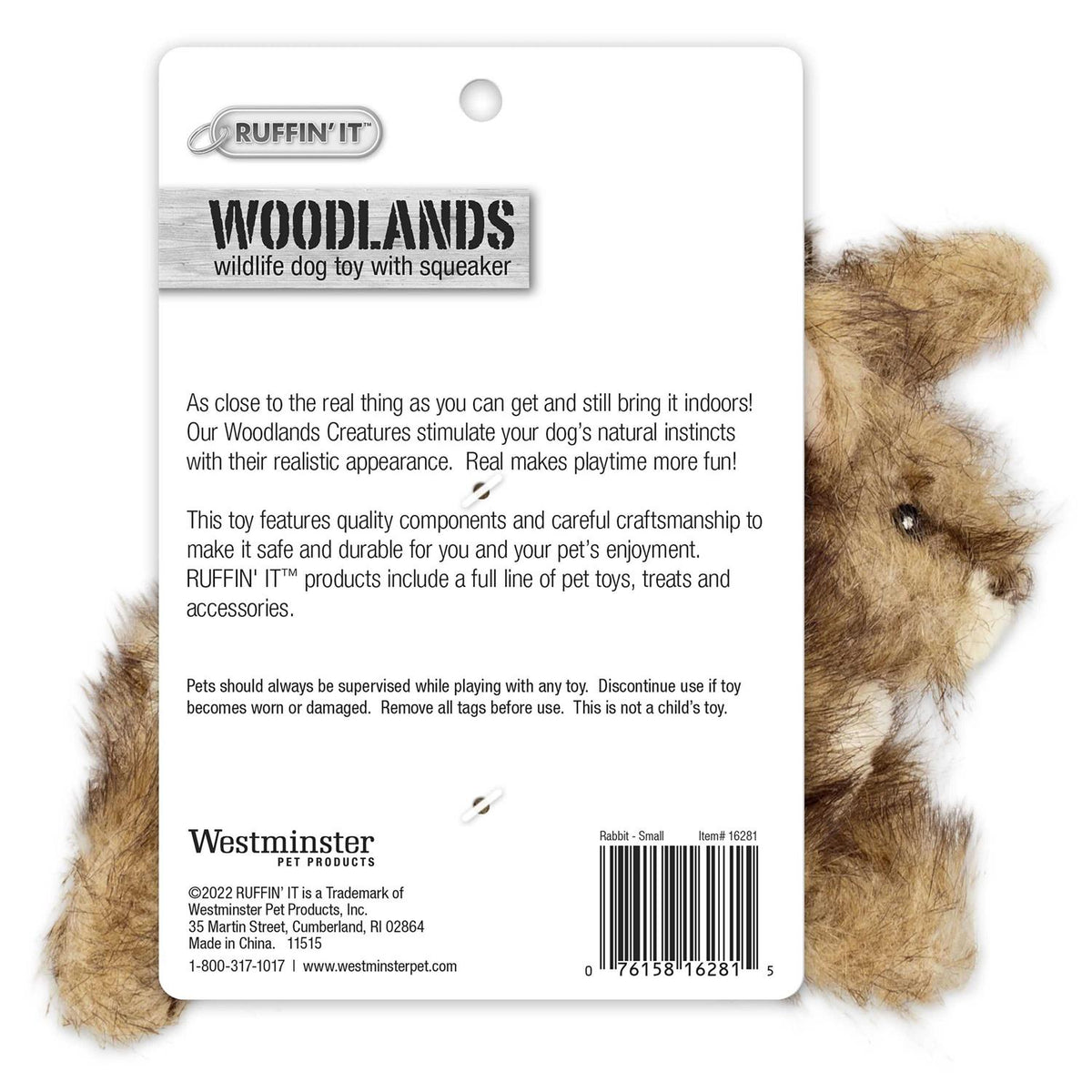 Woodlands Rabbit Plush Dog Toy E990