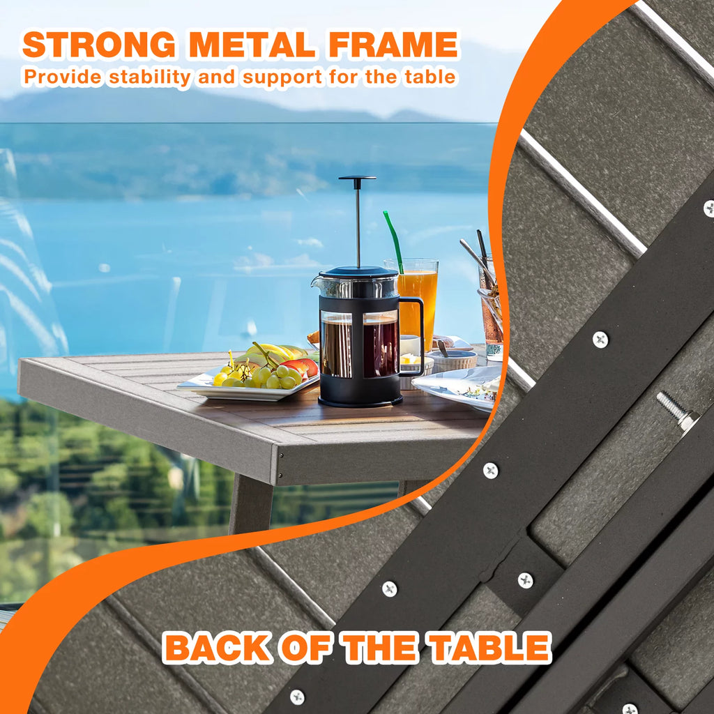 5 Piece HDPE Patio Dining Set with 4 Armchairs X8657