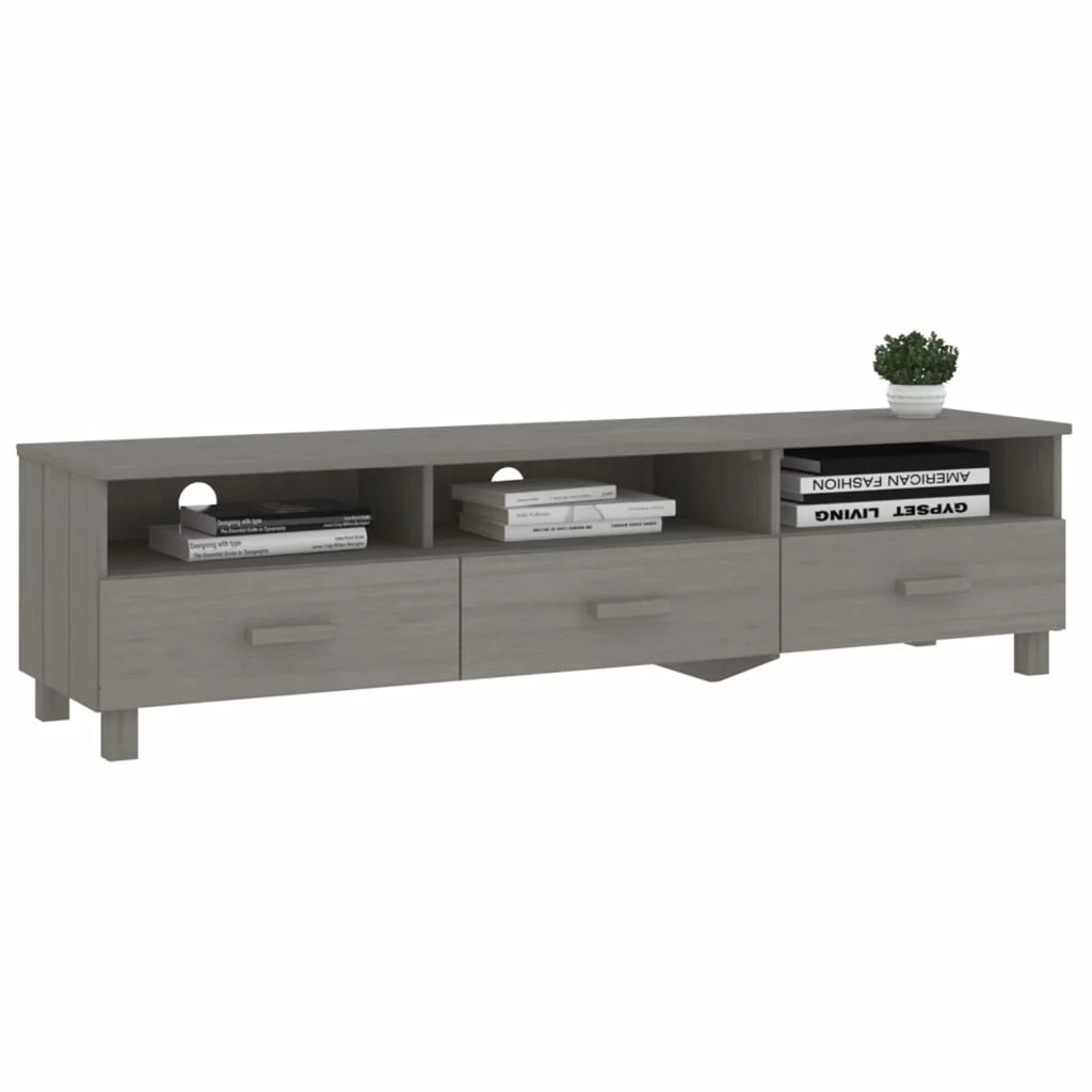 Gray Solid Wood Pine TV Stand V82211