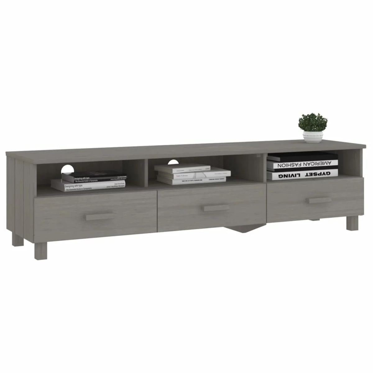 Gray Solid Wood Pine TV Stand V82211