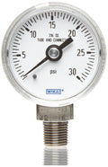 Industrial Pressure Gauge, Dry-Filled, Stainless Steel 316L, 2-1/2" Dial, 0-200 psi, 1/4" Male NPT, Bottom Mount, Pack of 2 P114