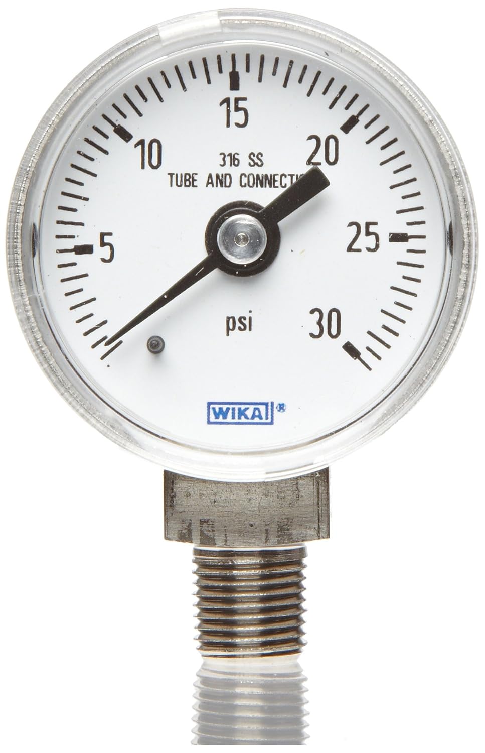 Industrial Pressure Gauge, Dry-Filled, Stainless Steel 316L, 2-1/2" Dial, 0-200 psi, 1/4" Male NPT, Bottom Mount, Pack of 2 P114