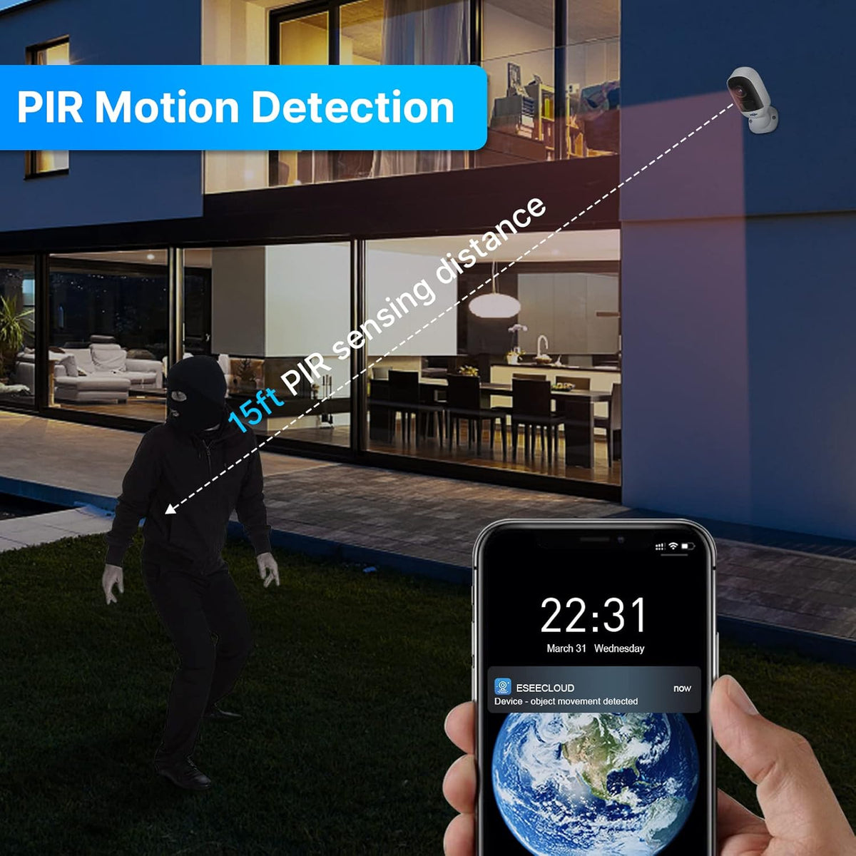 2K Wireless Security Camera System 2-Cam Kit with NVR B6199