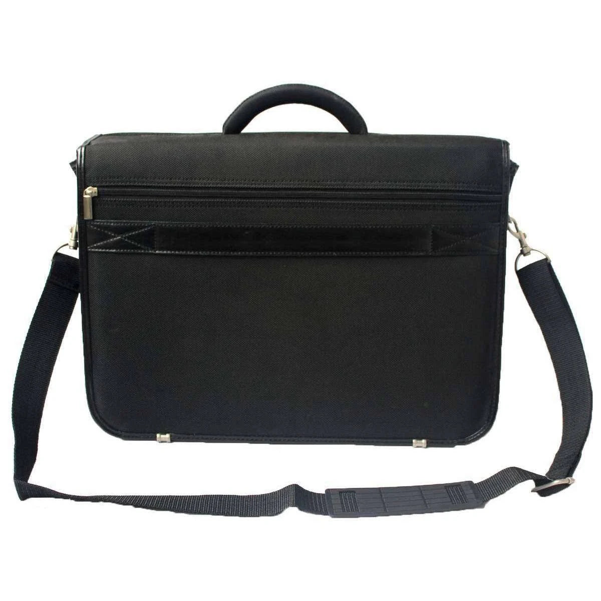 Large Flapover Briefcase - Black W255