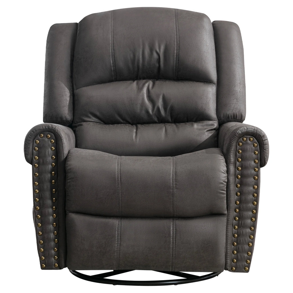 Gray PU Leather Swivel Recliner Chair with Massage and Heat Y7770
