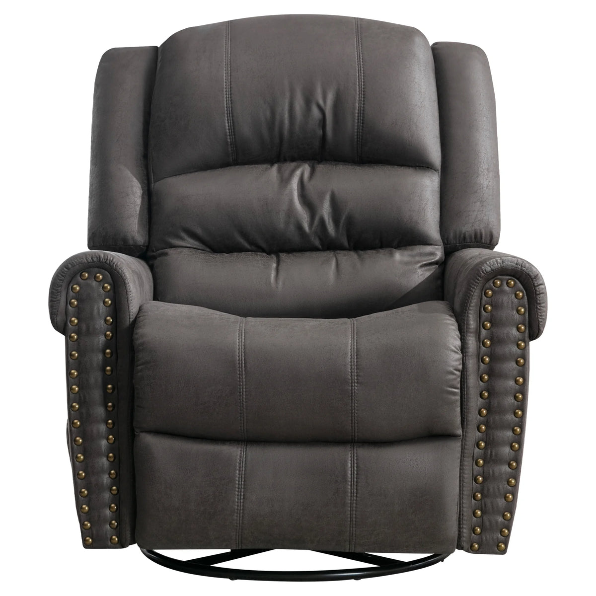 Gray PU Leather Swivel Recliner Chair with Massage and Heat Y7770