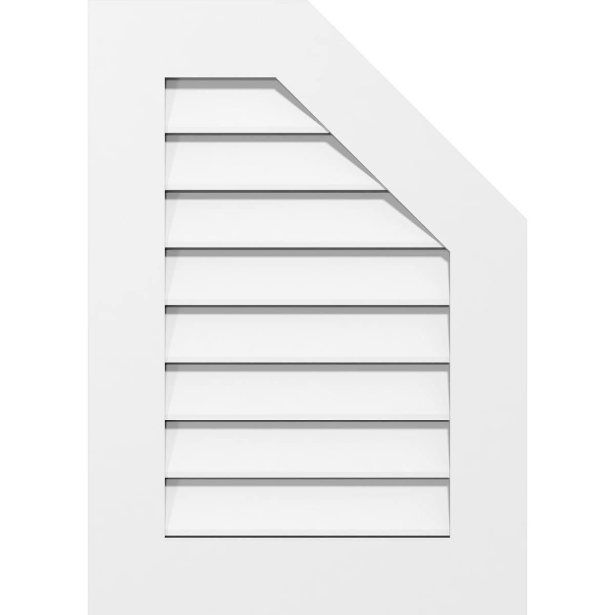 Half Octagon Top Right Surface Mount PVC Gable Vent A2662