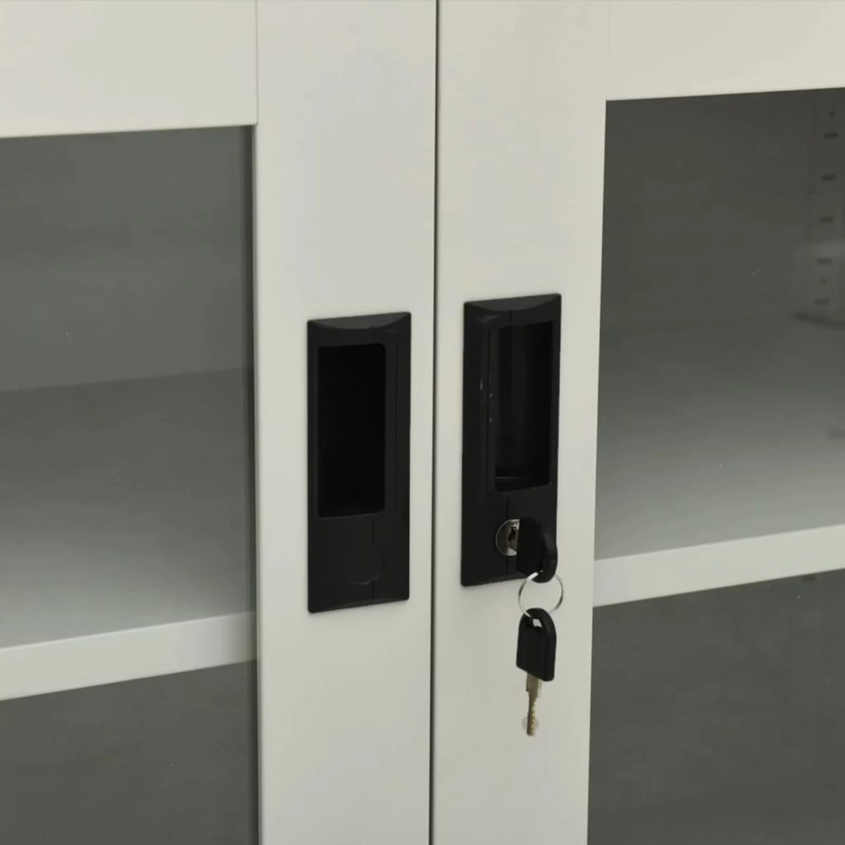 Light Gray 2 Glass Door Steel Filing Cabinet A83165