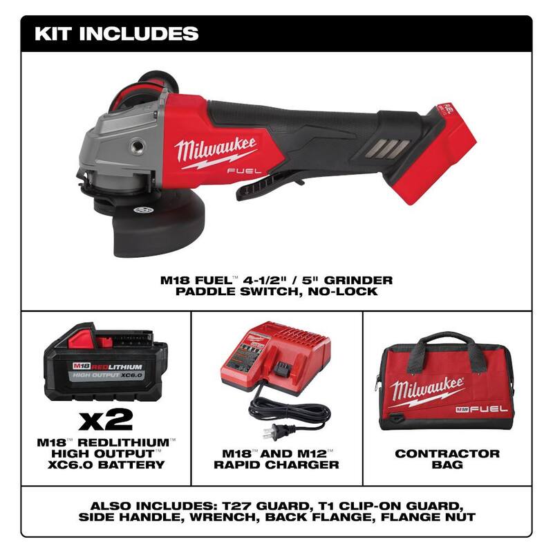 18V Lithium-Ion Brushless Cordless 4-1/2 in./5 in. Grinder and Hammer Drill D7832