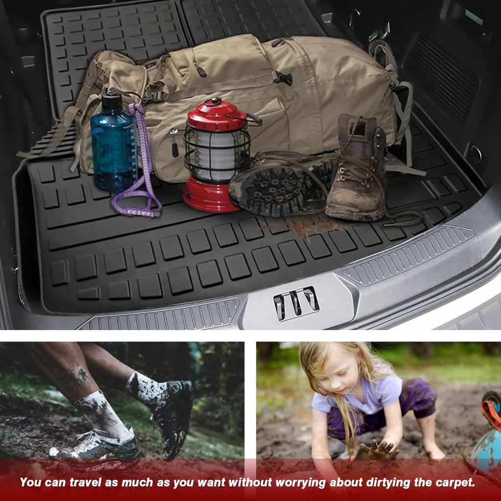 Black TPV Rear Trunk Cargo Mat, Pack of 2 T434
