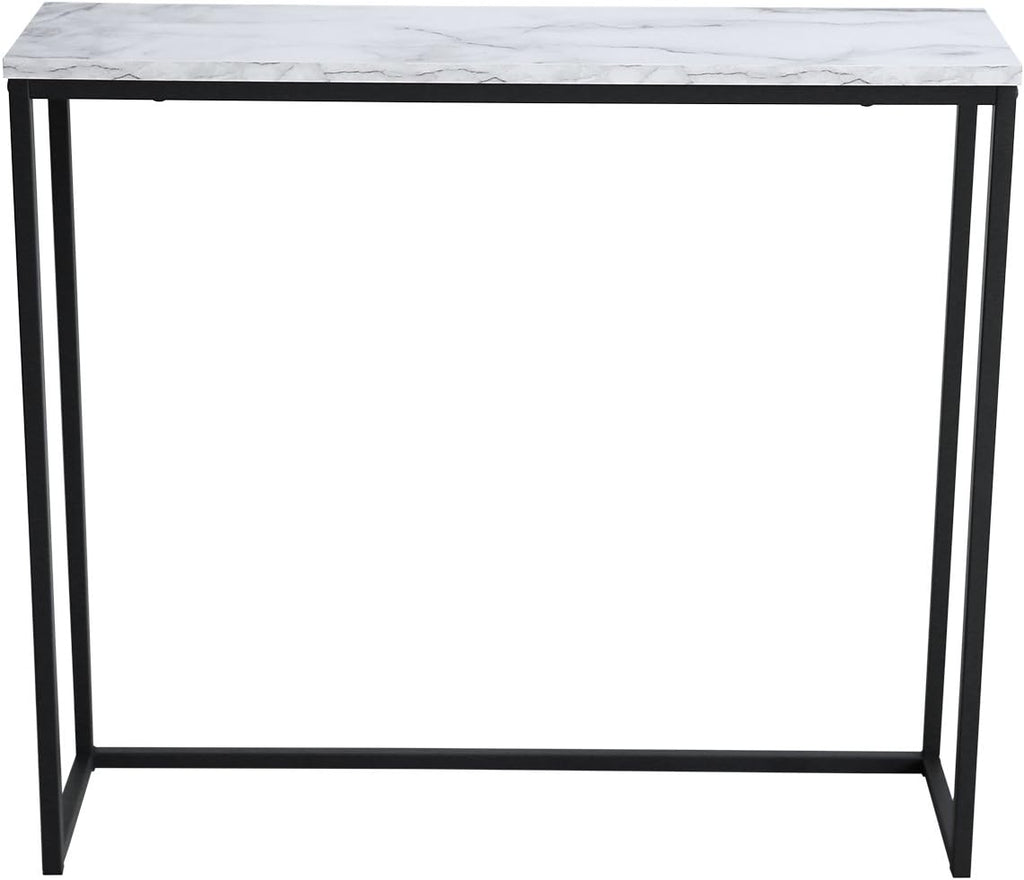 Black Faux Marble Console Table with Metal Frame D58943