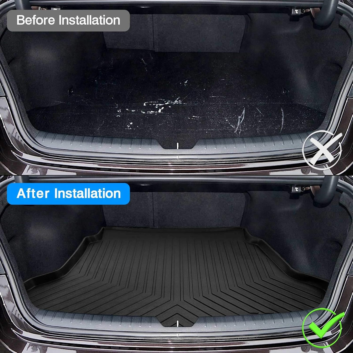 All Weather Cargo Liner Rear Trunk Liner Non-Slip TPO F259005