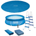 15ft x 48in Inflatable Above Ground Pool with Pump and Solar Cover X73394