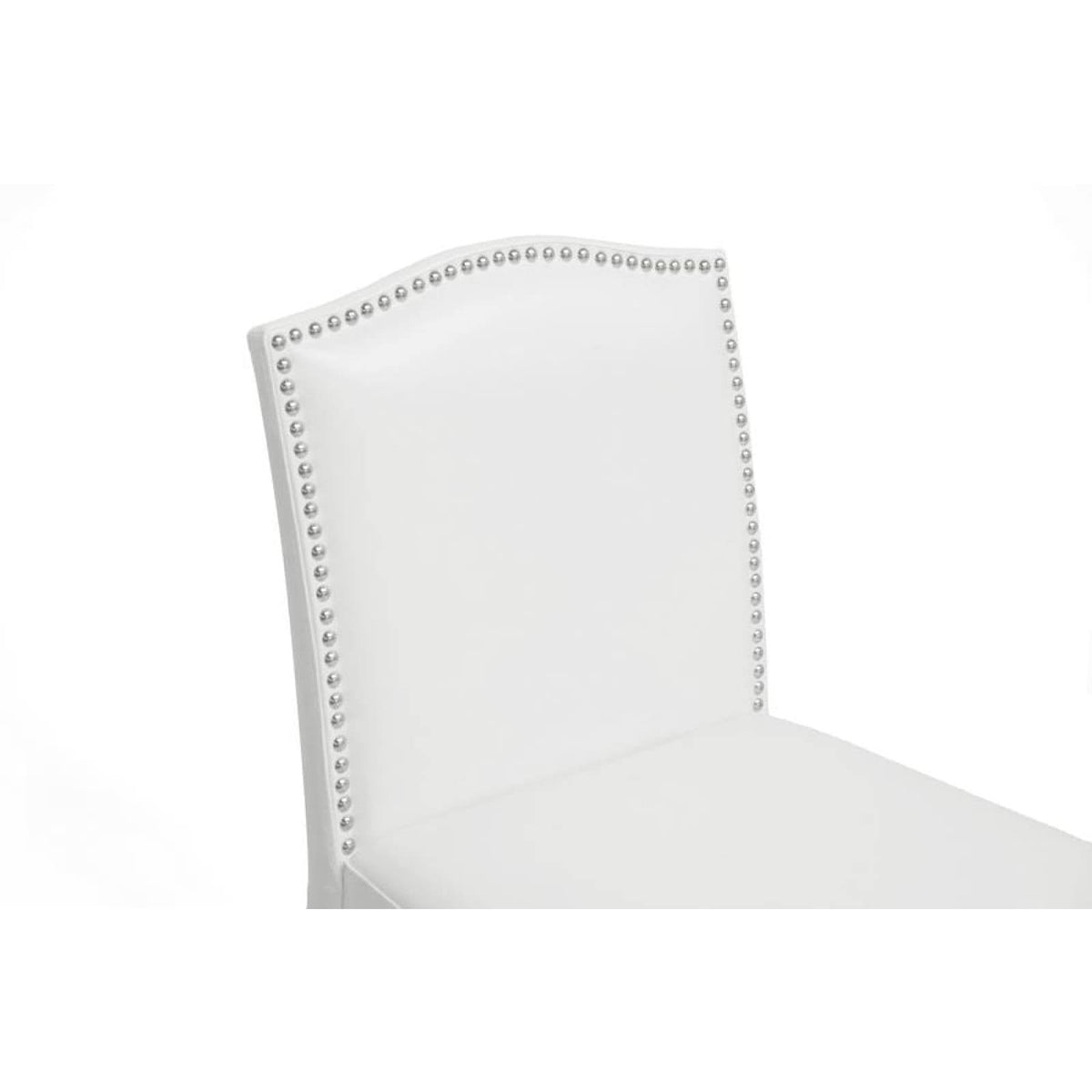 White Modern Bar Stool with Nail Head Trim (Set of 2) W556806