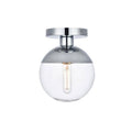 Clear Glass 1-Light Flush Mount Chrome L54573