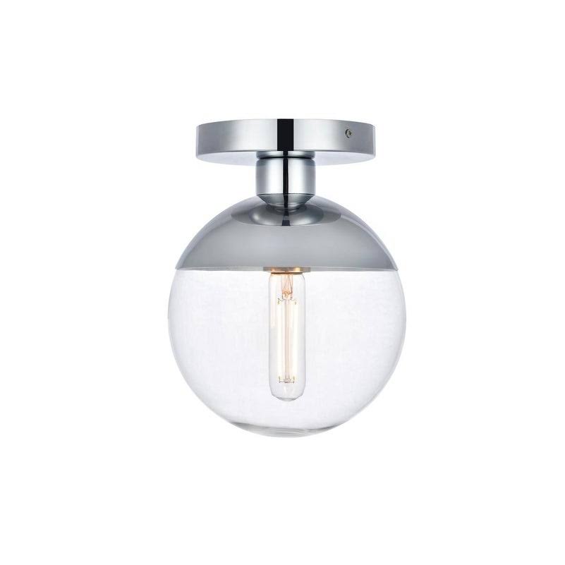 Clear Glass 1-Light Flush Mount Chrome L54573