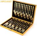 24-Piece Mirror Polished Stainless Steel Silverware Set K272