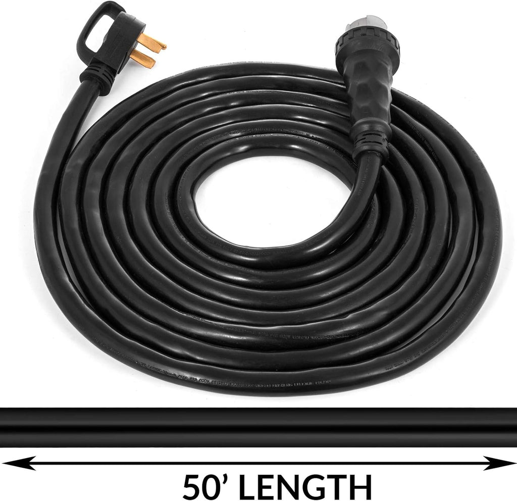 50FT 50 AMP Weatherproof Heavy Duty Twist Lock RV Extension Cord S110251