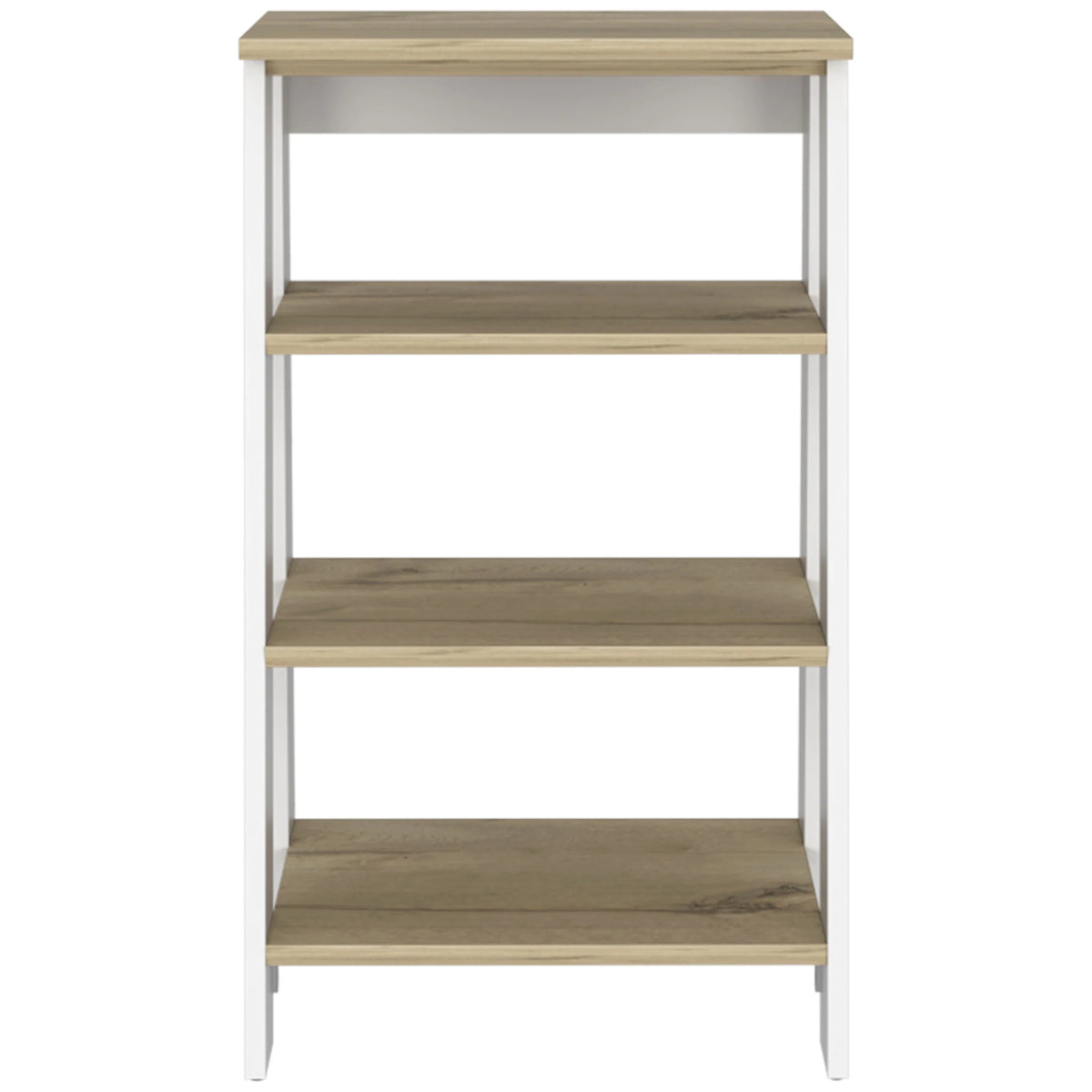 4-Shelf Linen Cabinet Light Oak and White E483150