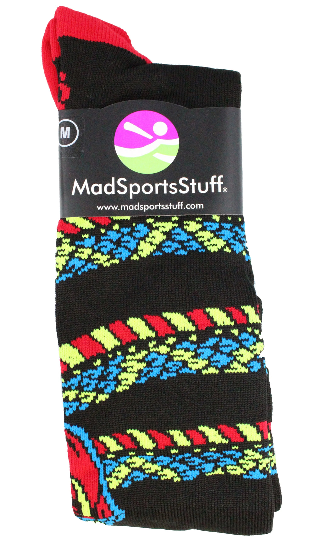 Black Neon Pink Large Soccer Socks H4527