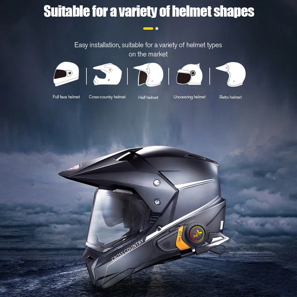 Red Wireless Bluetooth Motorcycle Helmet Headset Speaker G44790