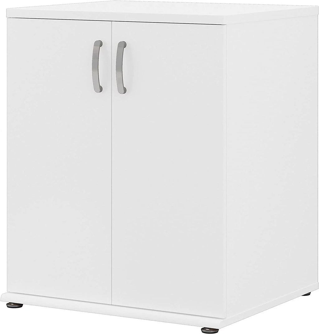 White Laundry Room Storage Cabinet with Doors and Shelves V109104