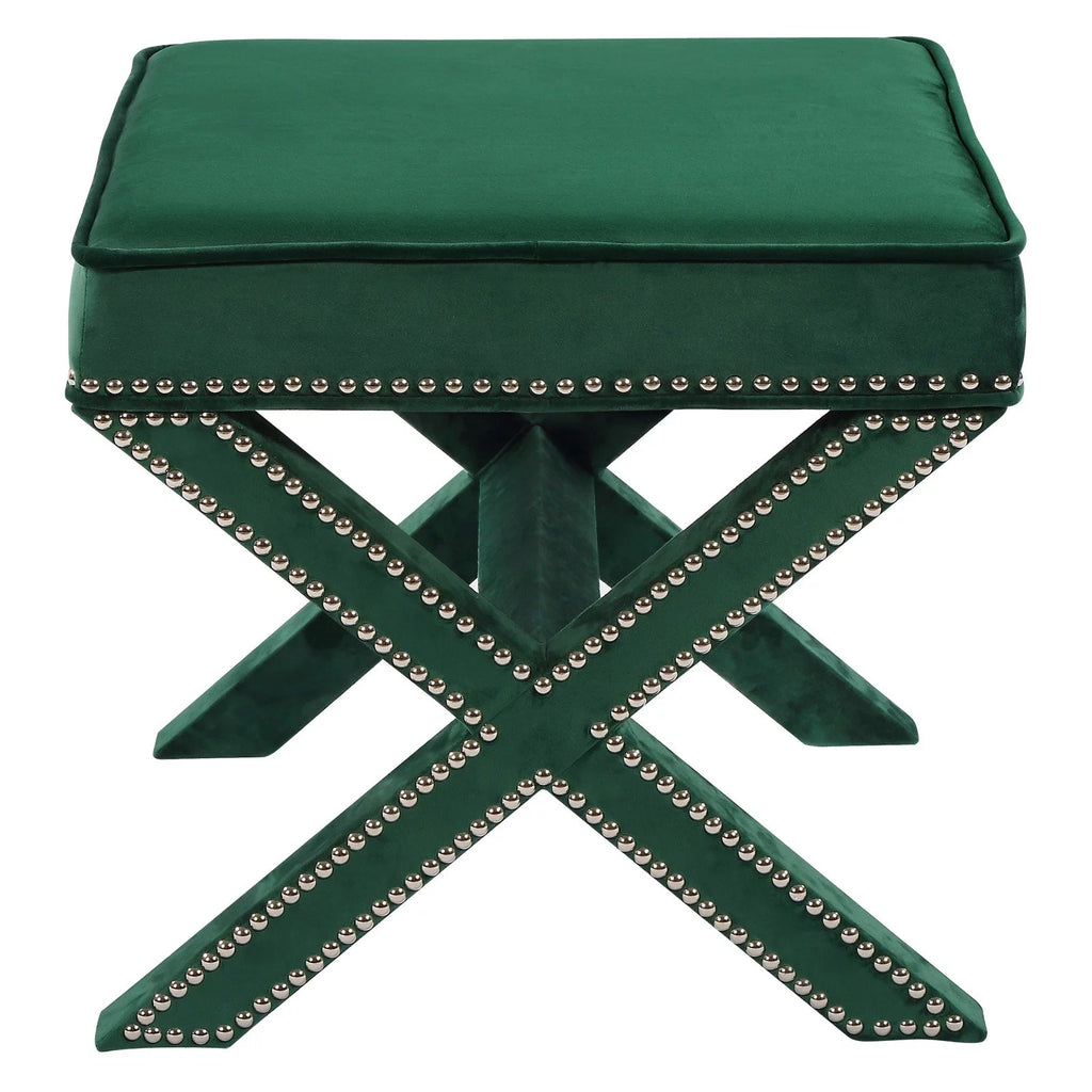 Navy Velvet Ottoman/Bench Z6097