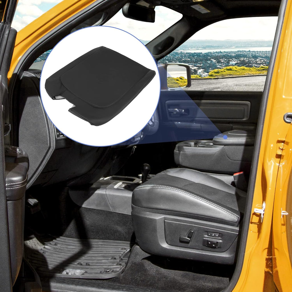 Black Microfiber Leather Center Console Lid Armrest Cover J79791