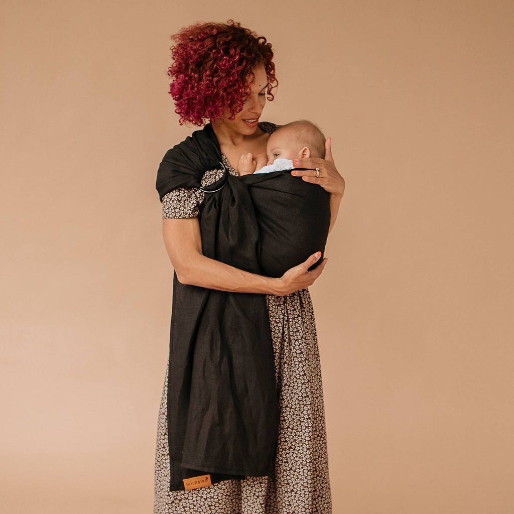 Ring Sling Baby Carrier 100% Belgian Linen Solid Color L524947