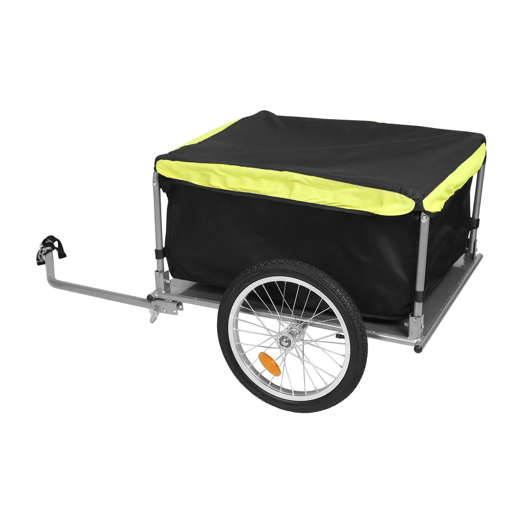 176 lbs 16 inch Foldable Bike Cargo Trailer with Removable Lid U177