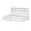 White Twin Bookcase Day Bed with Drawers S2793