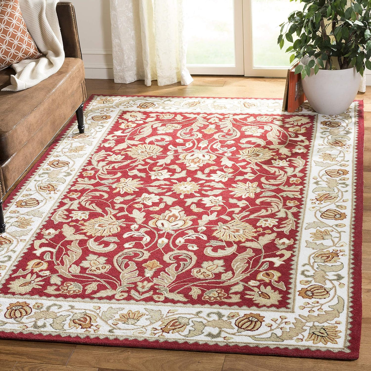 Hand-Hooked Oriental Runner, 3' x 6', Black / Ivory H32516