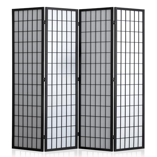 4 Panel Black Folding Room Divider C371197
