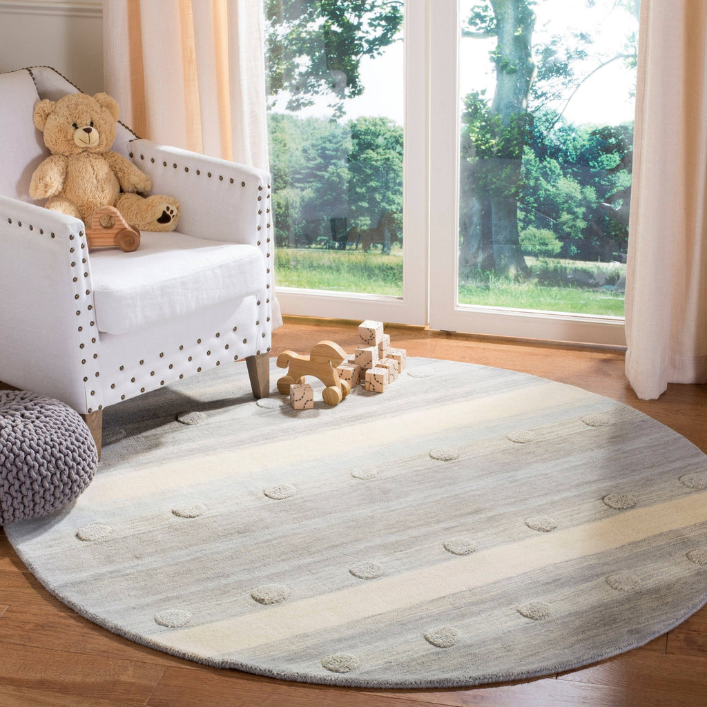 Light Blue / Pink Square Kids Rug G420