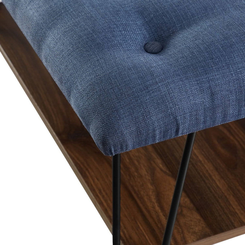 Grey Tufted Ottoman X93738