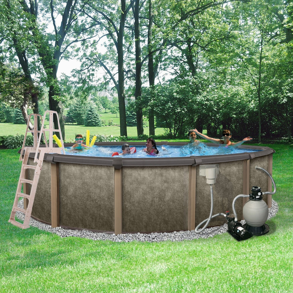 24-ft Round 54-in Deep Metal Wall Swimming Pool A900425