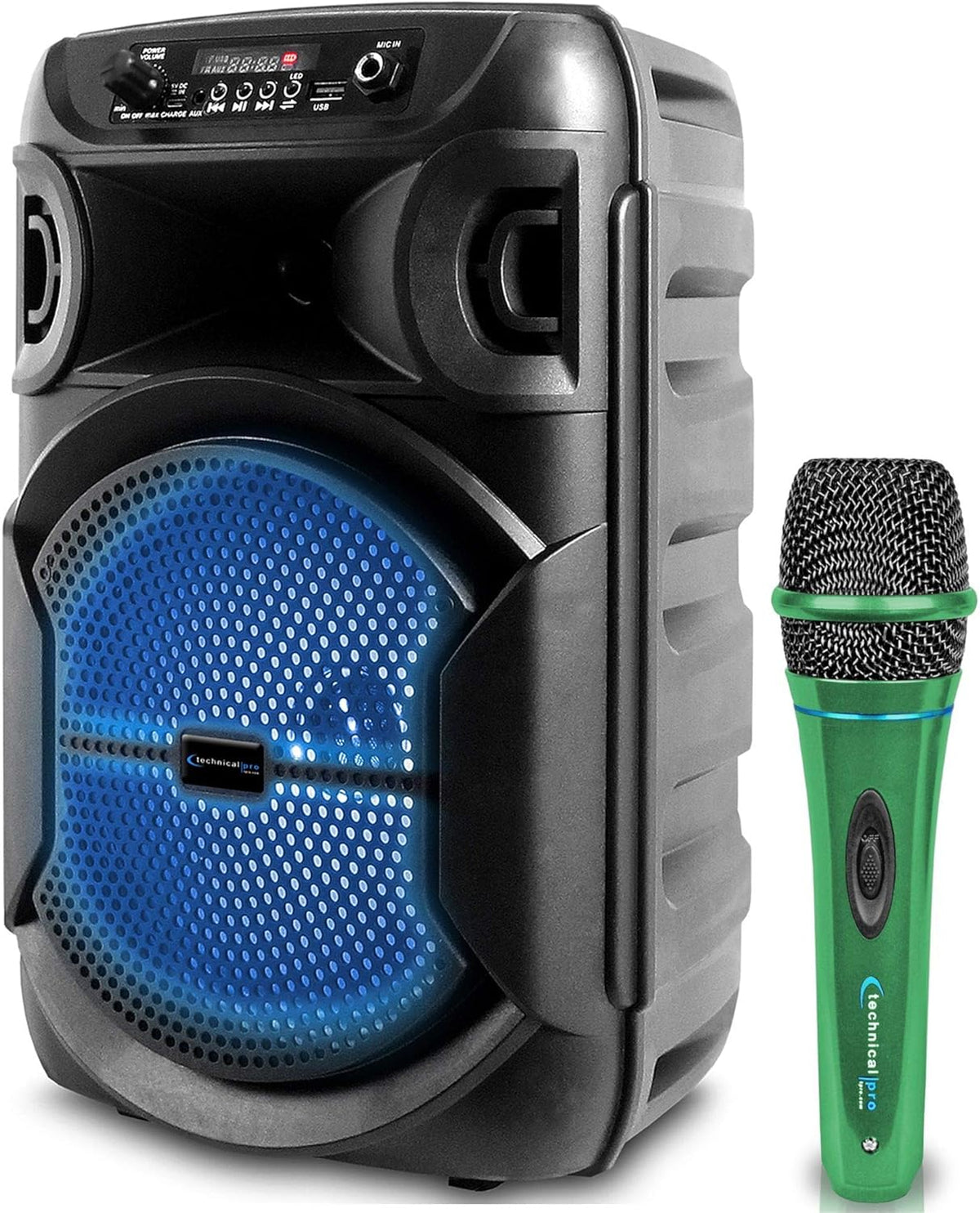 8 Inch Bluetooth Speaker with Woofer and Tweeter, Black O852645