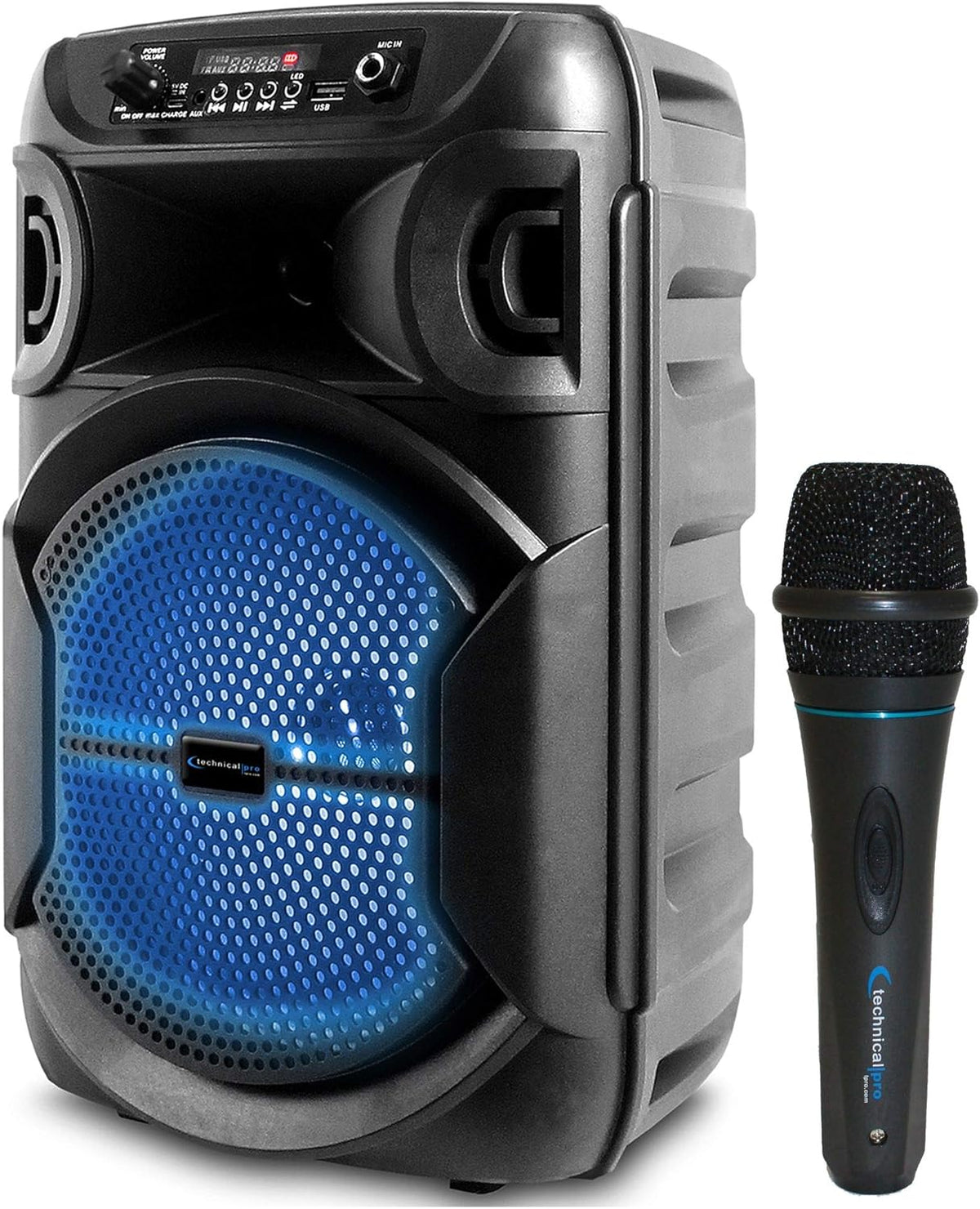 8 Inch Bluetooth Speaker with Woofer and Tweeter, Black O852645